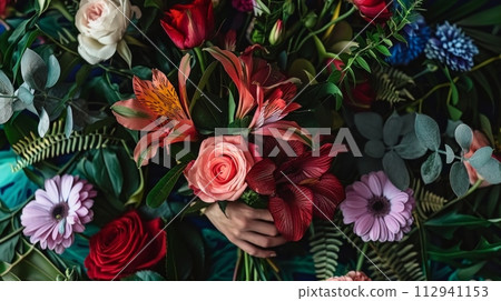 AI-generated content. Vintage spring flowers 112941153