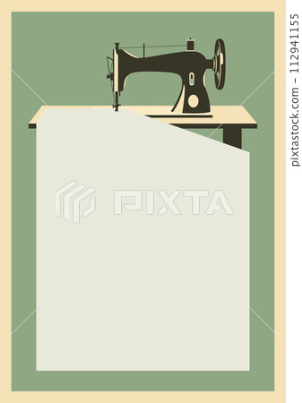 Sewing machine with blank paper for text Sewing machine with blank paper for text 112941155