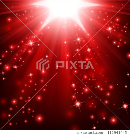 Red lights shining with flying sparks, Vector Illustration 112941445