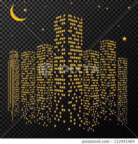 Cityscape Abstract Windows in Perspective View on Transparent Background, Vector Illustration Cityscape Abstract Windows in Perspective View on Transparent Background, Vector Illustration 112941464