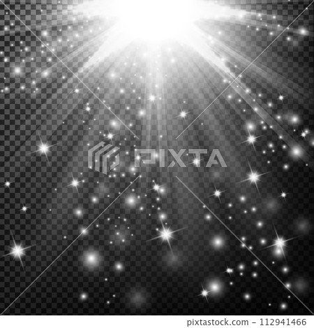 Lights Shining on Transparent Background, Vector Illustration Lights Shining on Transparent Background, Vector Illustration 112941466