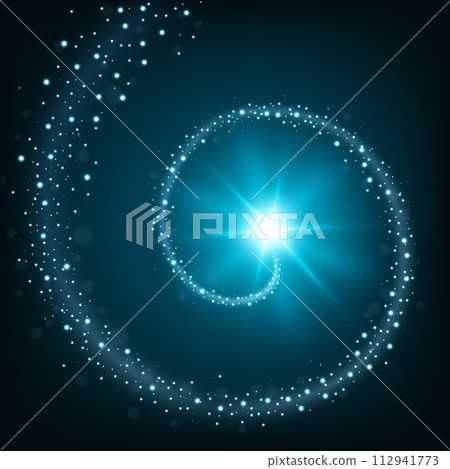 Blue Swirl shiny frame background, Vector Illustration 112941773
