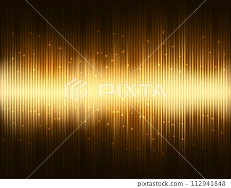 Light pulse party on gold colored background, Vector Illustration 112941848