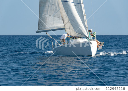 Sailing adventure on open sea Sailing adventure on open sea 112942216