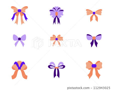 Simple ribbon bows set 112943025