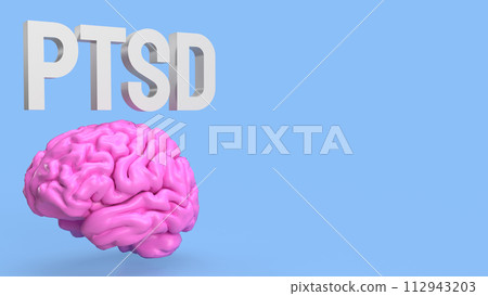 The Brain and ptsd text for health or sci concept 3d rendering. The Brain and ptsd text for health or sci concept 3d rendering. 112943203