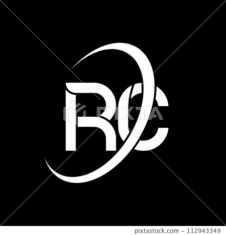 RC logo. R C design. White RC letter. RC/R C letter logo design. Initial letter RC linked circle uppercase monogram logo. 112943349