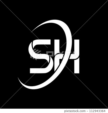 SH logo. S H design. White SH letter. SH/S H letter logo design. Initial letter SH linked circle uppercase monogram logo. SH logo. S H design. White SH letter. SH/S H letter logo design. Initial letter SH linked circle uppercase monogram logo. 112943364