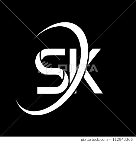 SK logo. S K design. White SK letter. SK/S K letter logo design. Initial letter SK linked circle uppercase monogram logo. SK logo. S K design. White SK letter. SK/S K letter logo design. Initial letter SK linked circle uppercase monogram logo. 112943366