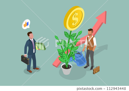 3D Isometric Flat Vector Illustration of Investment Growth, Boost Your Income 112943448