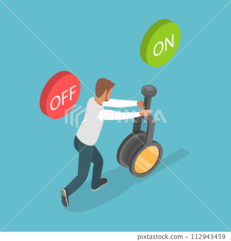 3D Isometric Flat Vector Illustration of New Beginning, Launching a New Project 3D Isometric Flat Vector Illustration of New Beginning, Launching a New Project 112943459