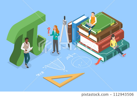 3D Isometric Flat Vector Illustration of Mathematics Science, Engineering Education 3D Isometric Flat Vector Illustration of Mathematics Science, Engineering Education 112943506