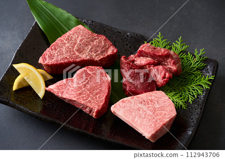 Domestic Wagyu Beef - Assortment of various parts Domestic Wagyu Beef - Assortment of various parts 112943706