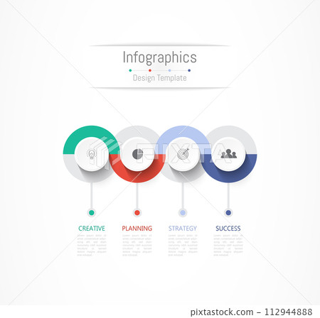 Infographic 4 options design elements for your business data. Vector Illustration. 112944888