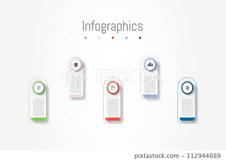 Infographic 5 options design elements for your business data. Vector Illustration. 112944889