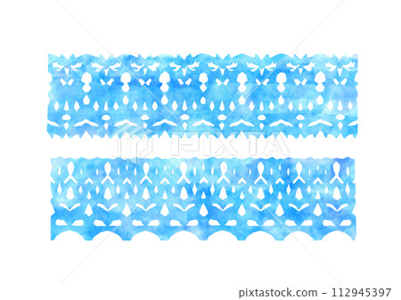 剪紙蕾絲絲帶風格藍色 112945397