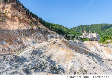 Scenery of Noboribetsu Hot Springs “Noboribetsu Jigokudani”, a popular tourist destination in Noboribetsu City, Hokkaido Scenery of Noboribetsu Hot Springs “Noboribetsu Jigokudani”, a popular tourist destination in Noboribetsu City, Hokkaido 112945513