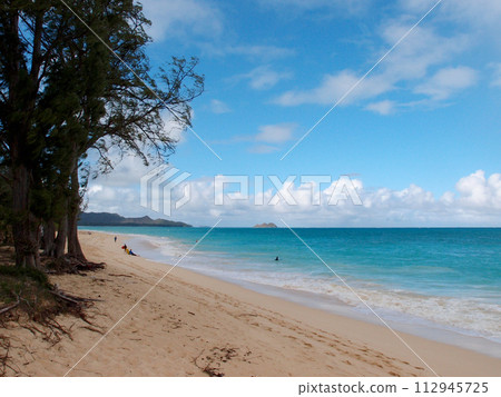 Waimanalo Beach looking towards Mokulua islands Waimanalo Beach looking towards Mokulua islands 112945725