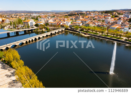 Bird's eye view of Portuguese city Mirandela 112946889