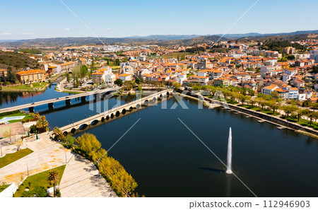 Bird's eye view of Portuguese city Mirandela Bird's eye view of Portuguese city Mirandela 112946903
