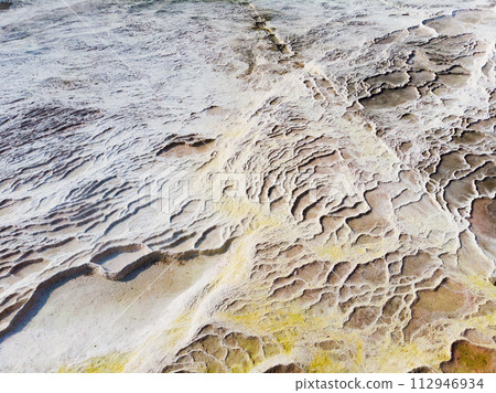 Travertine terraces of Pamukkale. Turkey 112946934