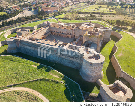 Aerial view of Fort de Salses, France 112946939