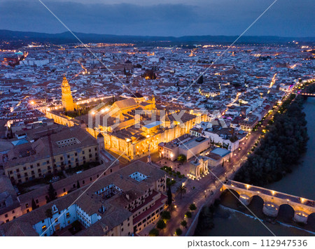 Aerial view of Cordoba at twilight Aerial view of Cordoba at twilight 112947536