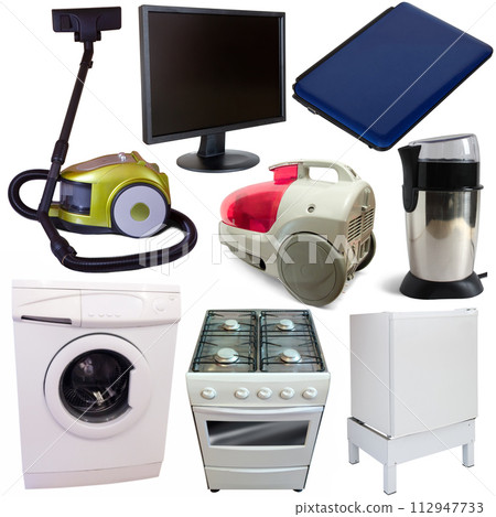 Domestic appliances isolated on white 112947733