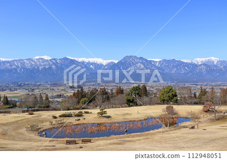 安zu野和早春的北阿爾卑斯山 112948051