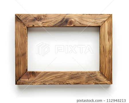 AI-generated content. A rectangle wooden picture frame made of beautiful hardwood, perfect for showcasing still life photography or landscape shots. Ideal for interior design with a touch of elegance 112948213