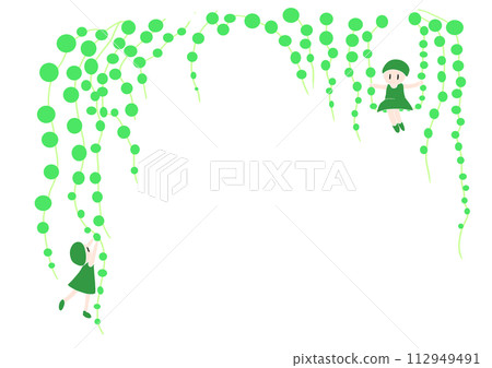 綠色項鍊背景素材插畫 112949491