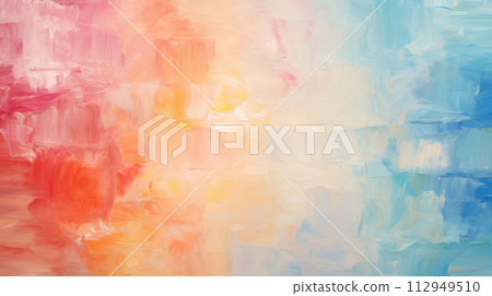 Oil paint strokes on wide canvas textured background. Decorating art painting. Pattern of color brush strokes. Artistic backdrop.. Oil paint strokes on wide canvas textured background. Decorating art painting. Pattern of color brush strokes. Artistic backdrop.. 112949510