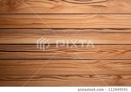 Light brown wood texture. Flat lay background. Table or floor surface. Copy space. 112949591