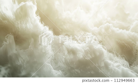 White cotton background. White wool background in top view light natural detail. Fleece woolly textile. White cotton background. White wool background in top view light natural detail. Fleece woolly textile. 112949663