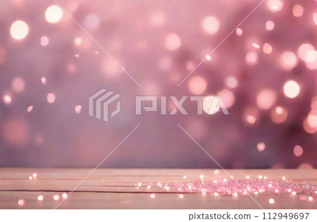 Pastel pink background with sparkle, lights and stars. Bokeh effect. Copy space. Glamour abstract blurred background. Pastel pink background with sparkle, lights and stars. Bokeh effect. Copy space. Glamour abstract blurred background. 112949697