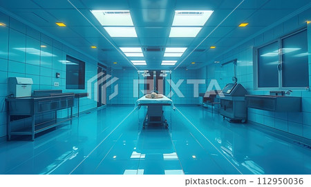 interior of a modern morgue 112950036