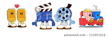 Movie and cinema cartoon character mascot Movie and cinema cartoon character mascot 112951018