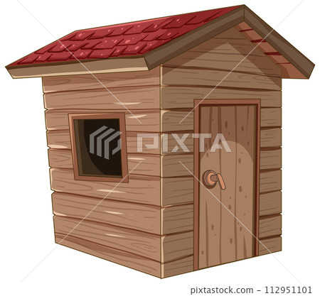 Cozy Wooden Garden Shed Illustration Cozy Wooden Garden Shed Illustration 112951101