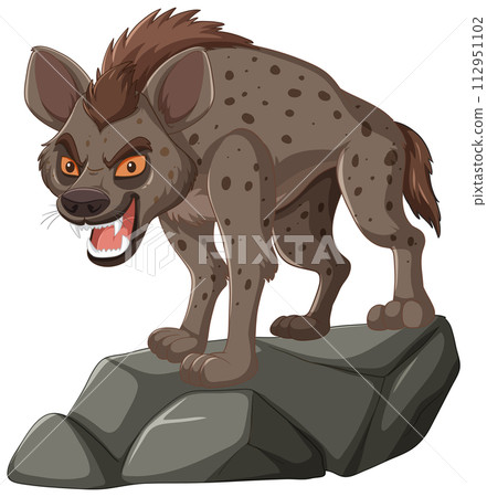 Fierce Hyena on a Rocky Outcrop Fierce Hyena on a Rocky Outcrop 112951102