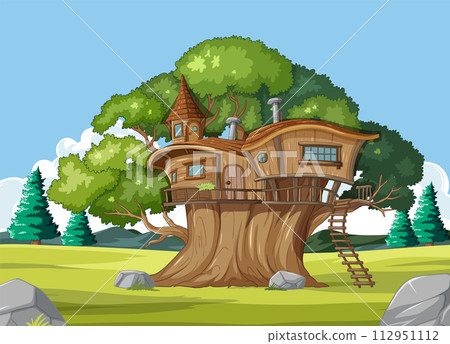 Enchanted Treehouse in Serene Forest Enchanted Treehouse in Serene Forest 112951112