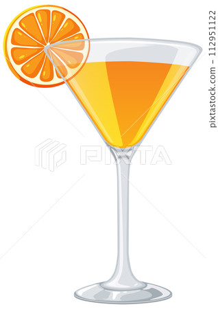 Citrus Cocktail in Elegant Glass Citrus Cocktail in Elegant Glass 112951122