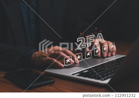 Enhancing cybersecurity with 2FA Two-Factor Authentication, Login Security, User ID Protection, and Encryption to thwart cyber hackers.. Enhancing cybersecurity with 2FA Two-Factor Authentication, Login Security, User ID Protection, and Encryption to thwart cyber hackers.. 112951232