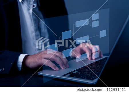 Automate business processes and workflows using flowcharts. Establish a hierarchy for corporate management and processing.. 112951451