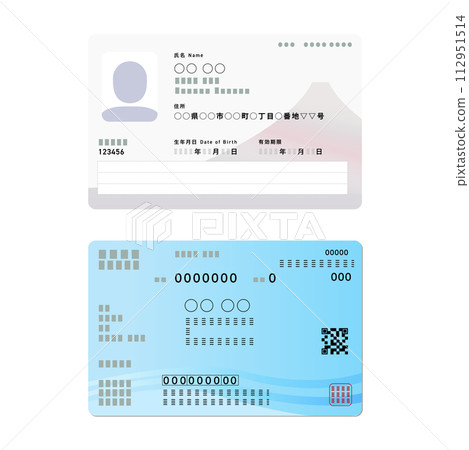 新的我的號碼卡和健康保險卡的插圖 112951514