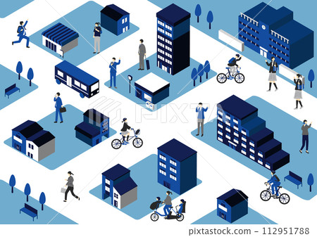 等距通勤和學校風景 等距通勤和學校風景 112951788
