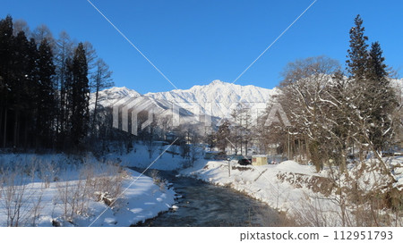 Northern Alps, Mt. Goryu across the Azusa River 112951793