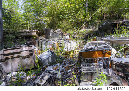 Garbage illegally dumped on vacant land 112951821