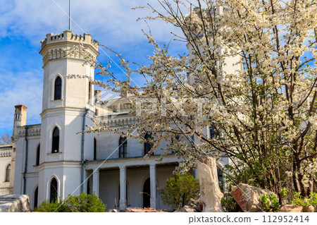 Sharovka palace in neo-gothic style, also known as Sugar Palace in Kharkov region, Ukraine 112952414