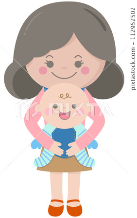 Cute Mother And Newborn Son Vector Illustration Cute Mother And Newborn Son Vector Illustration 112952502