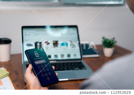 Digital Cybersecurity 2FA Two-Factor Authentication and Password Protection Safeguarding Internet Online Privacy network security technology Encrypted data. 112952629